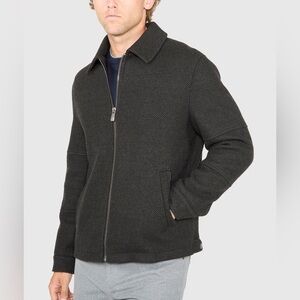 Hart Schaffner Marx Charcoal Zip-Up Jacket